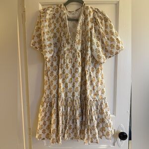 Emerson Fry White and Gold Floral Dress